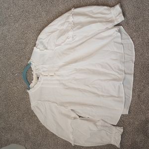 White cotton ruffle blouse